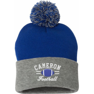 Football - Pom-Pom Cuffed Beanie